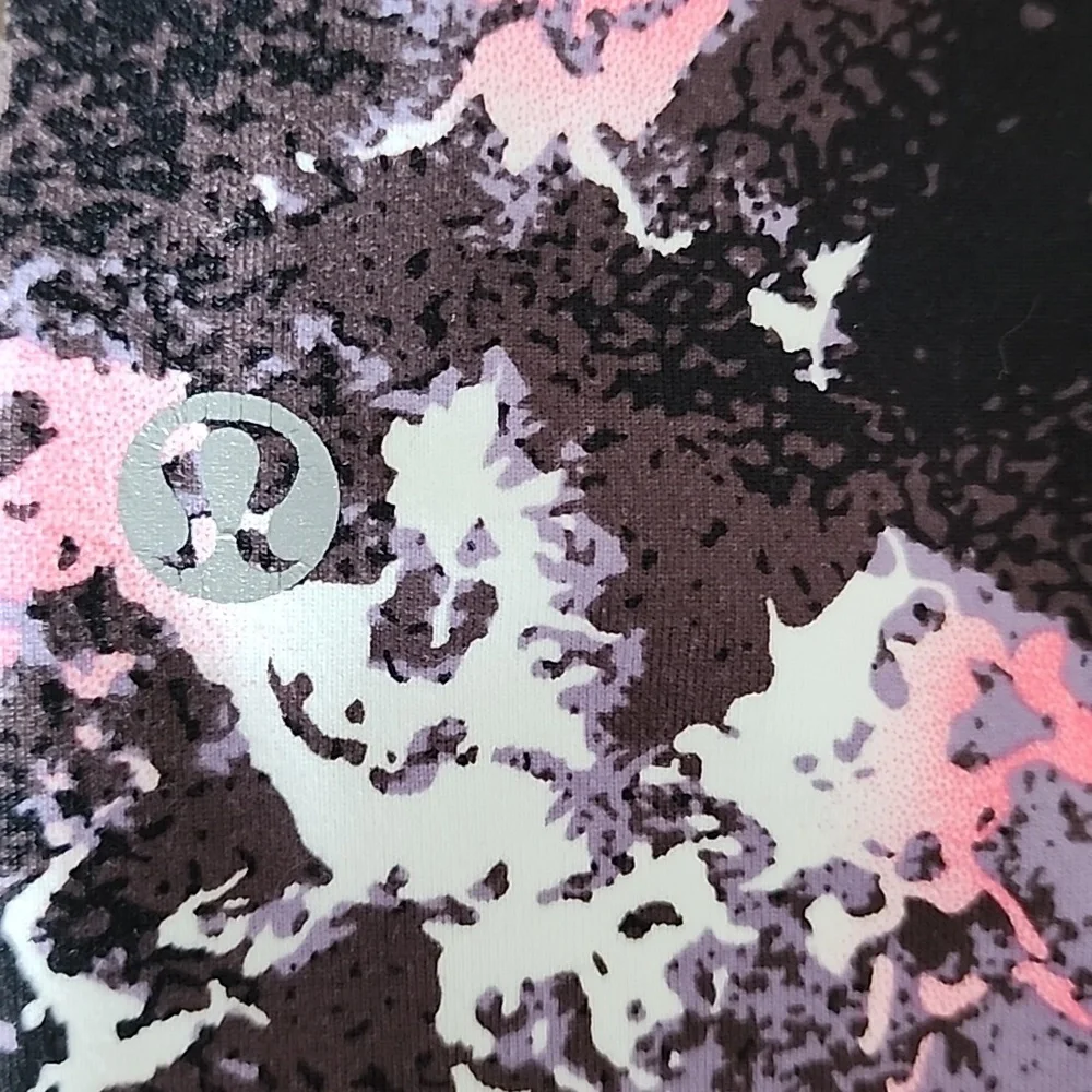 Lululemon Pink & Black Lightning Bloom Leggings